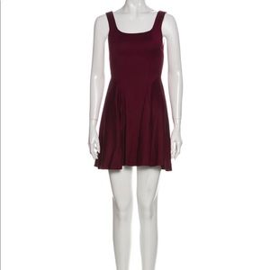 Alice + Olivia burgundy square neck mini dress